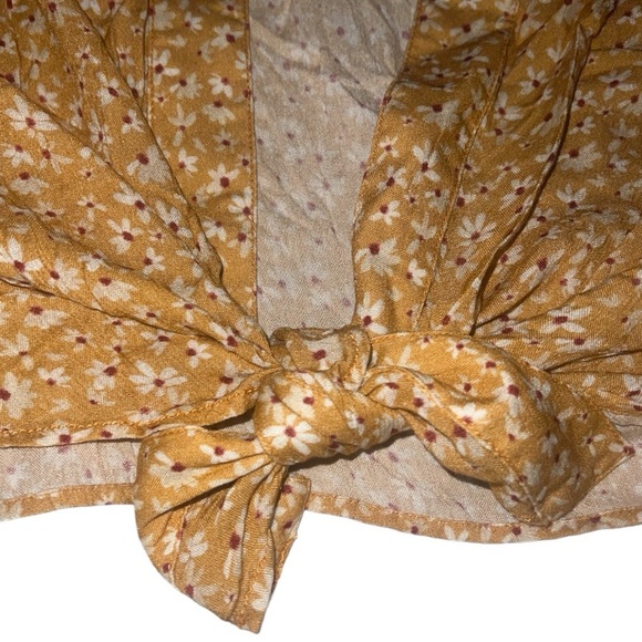 Free People Calisto Bed Jacket in Honey/Gold Tie Front Top | NEW/NWOT!!💛💛 - Picture 11 of 12